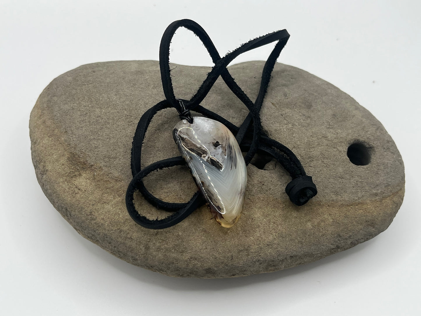 Double sided Madagascar Dendritic Agate Necklace 6
