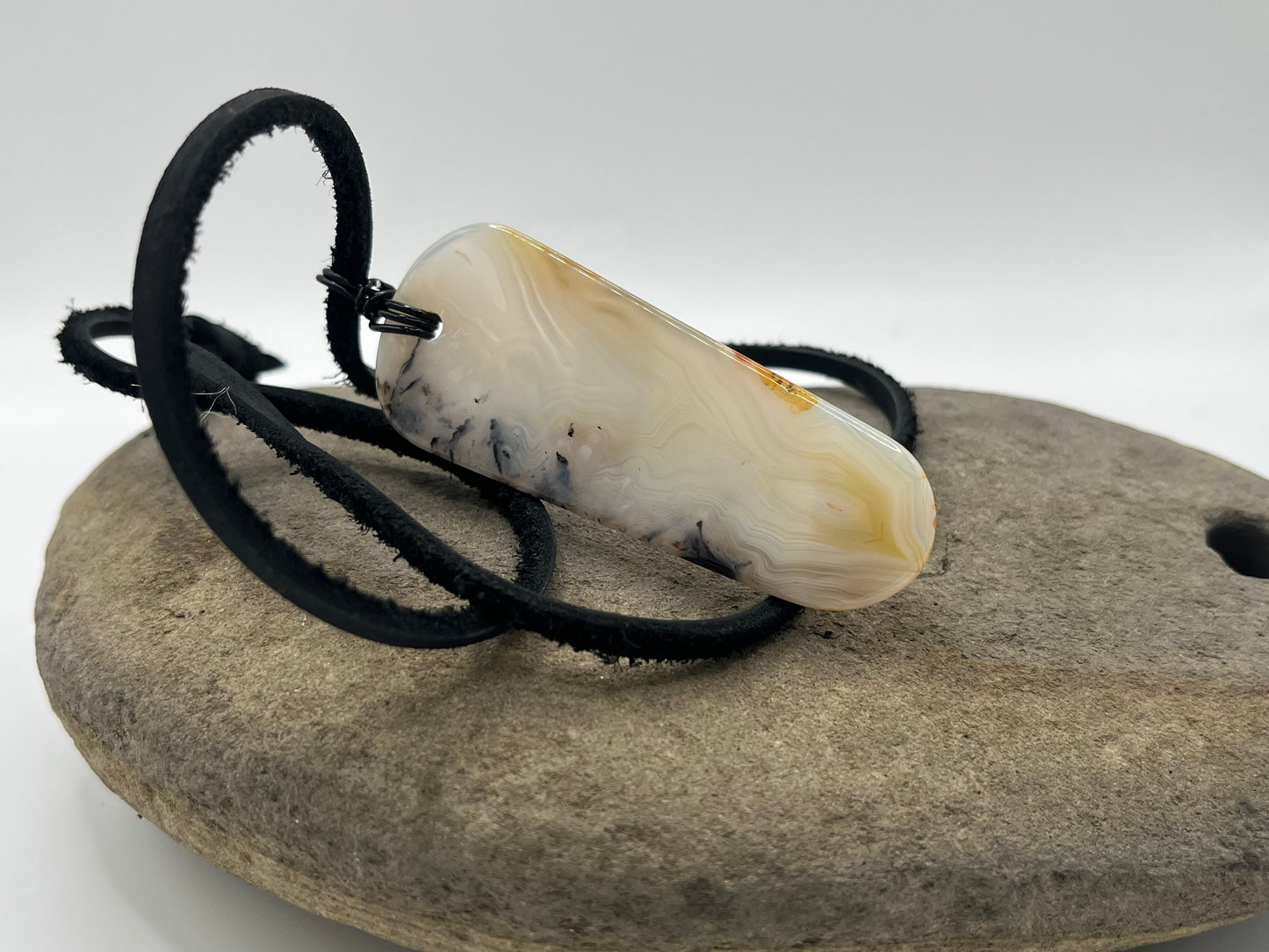 Double sided Madagascar Dendritic Agate Necklace 12