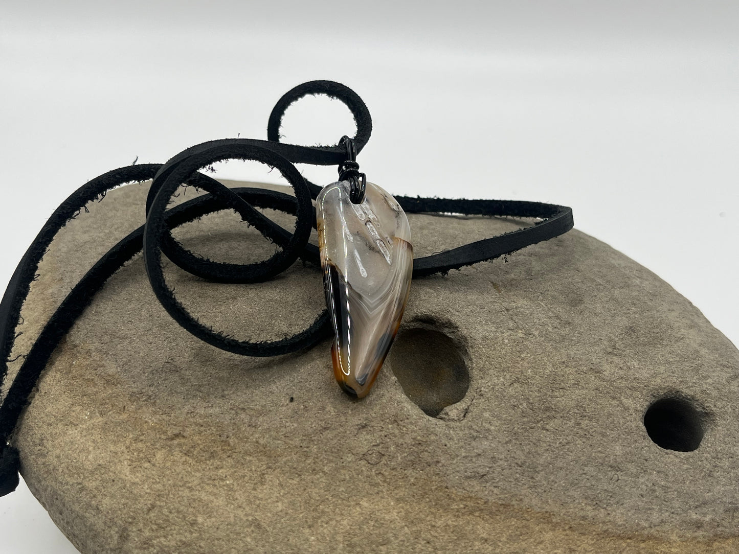 Double sided Madagascar Dendritic Agate Necklace 1
