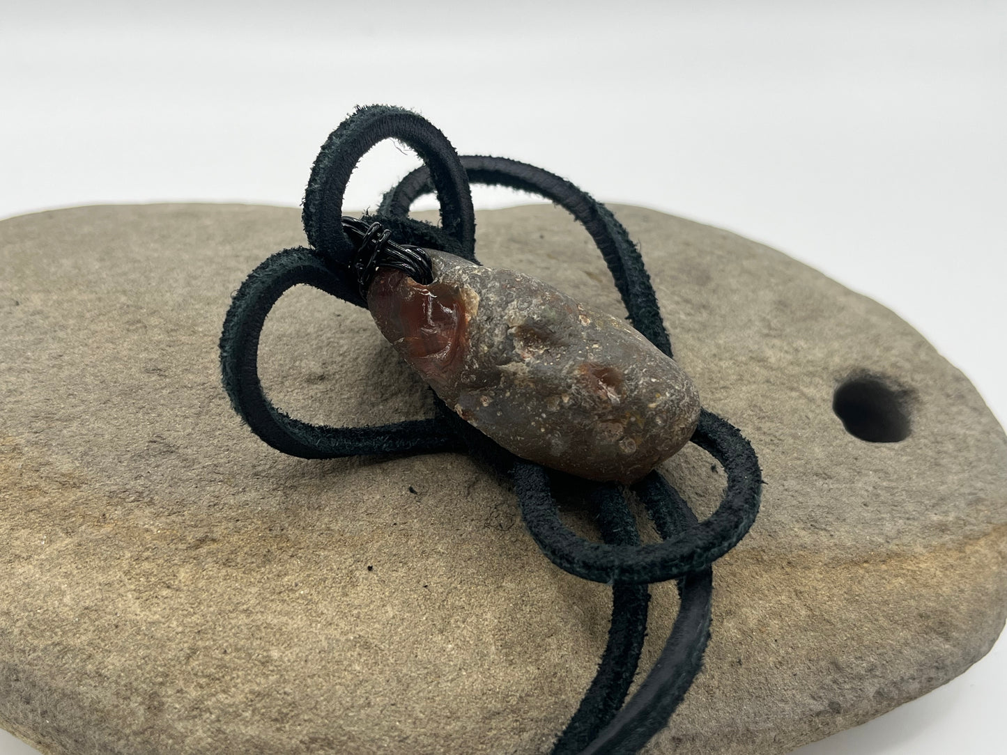 Single sided Lake Superior Agate Necklace 1