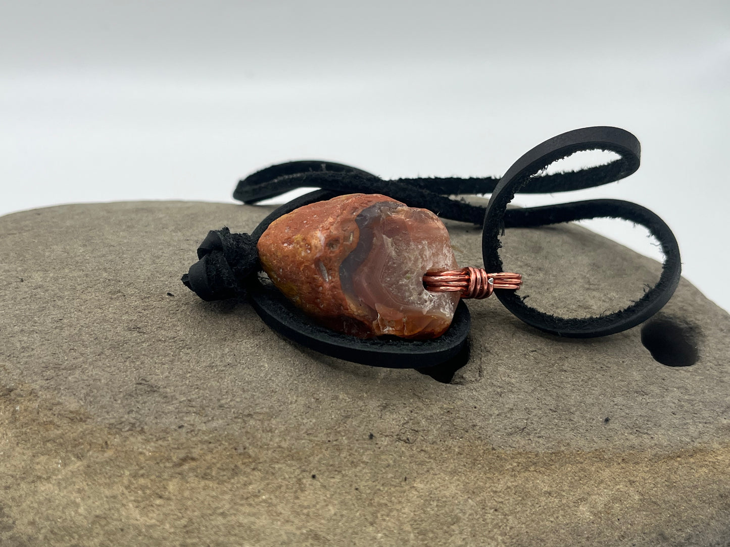 Single sided Lake Superior Agate Necklace 2