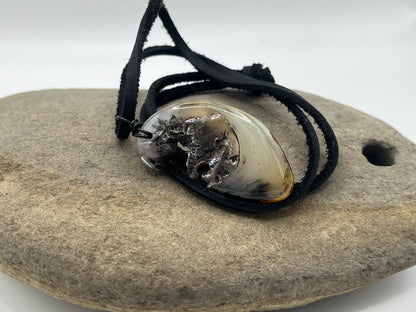 Double sided Madagascar Dendritic Agate Necklace 4