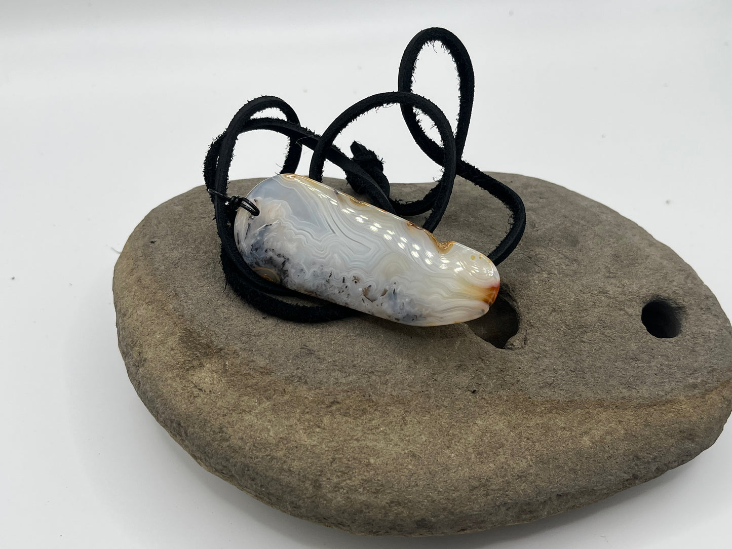 Double sided Madagascar Dendritic Agate Necklace 13