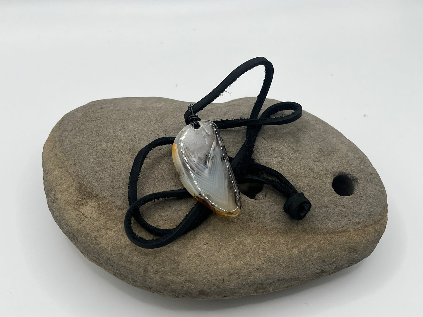 Double sided Madagascar Dendritic Agate Necklace 6