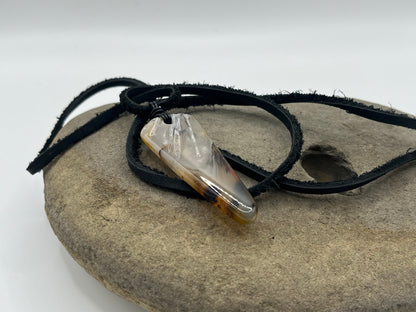 Double sided Madagascar Dendritic Agate Necklace 16