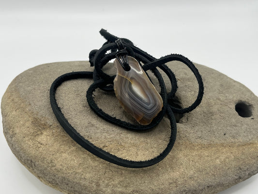 Single sided Lake Superior Agate Necklace 3