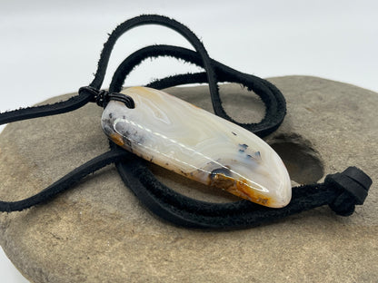Double sided Madagascar Dendritic Agate Necklace 15