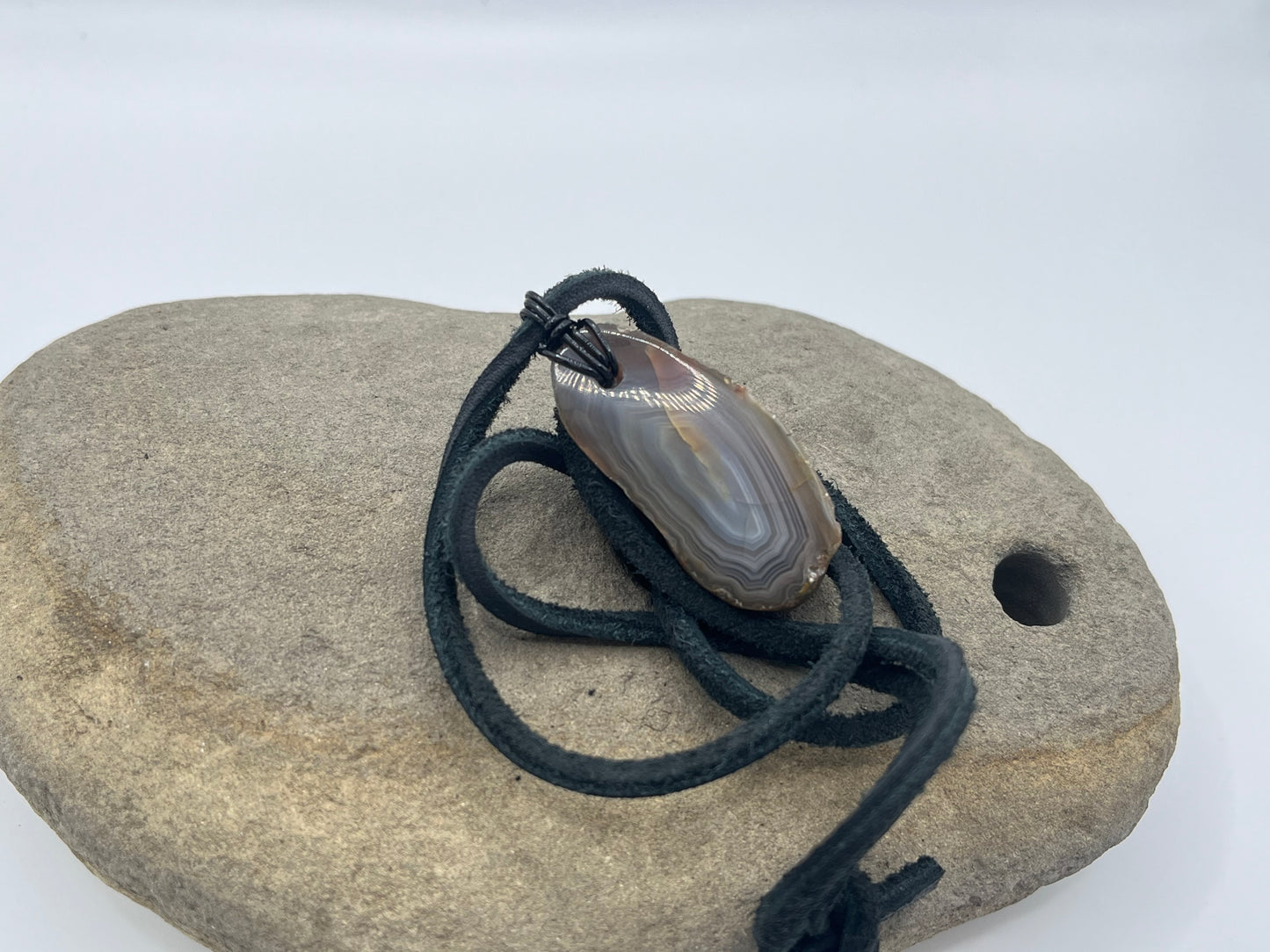Single sided Lake Superior Agate Necklace 1