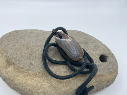 Single sided Lake Superior Agate Necklace 1