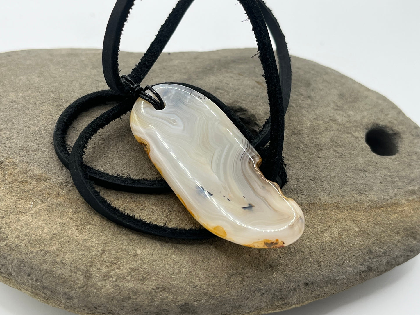 Double sided Madagascar Dendritic Agate Necklace 3