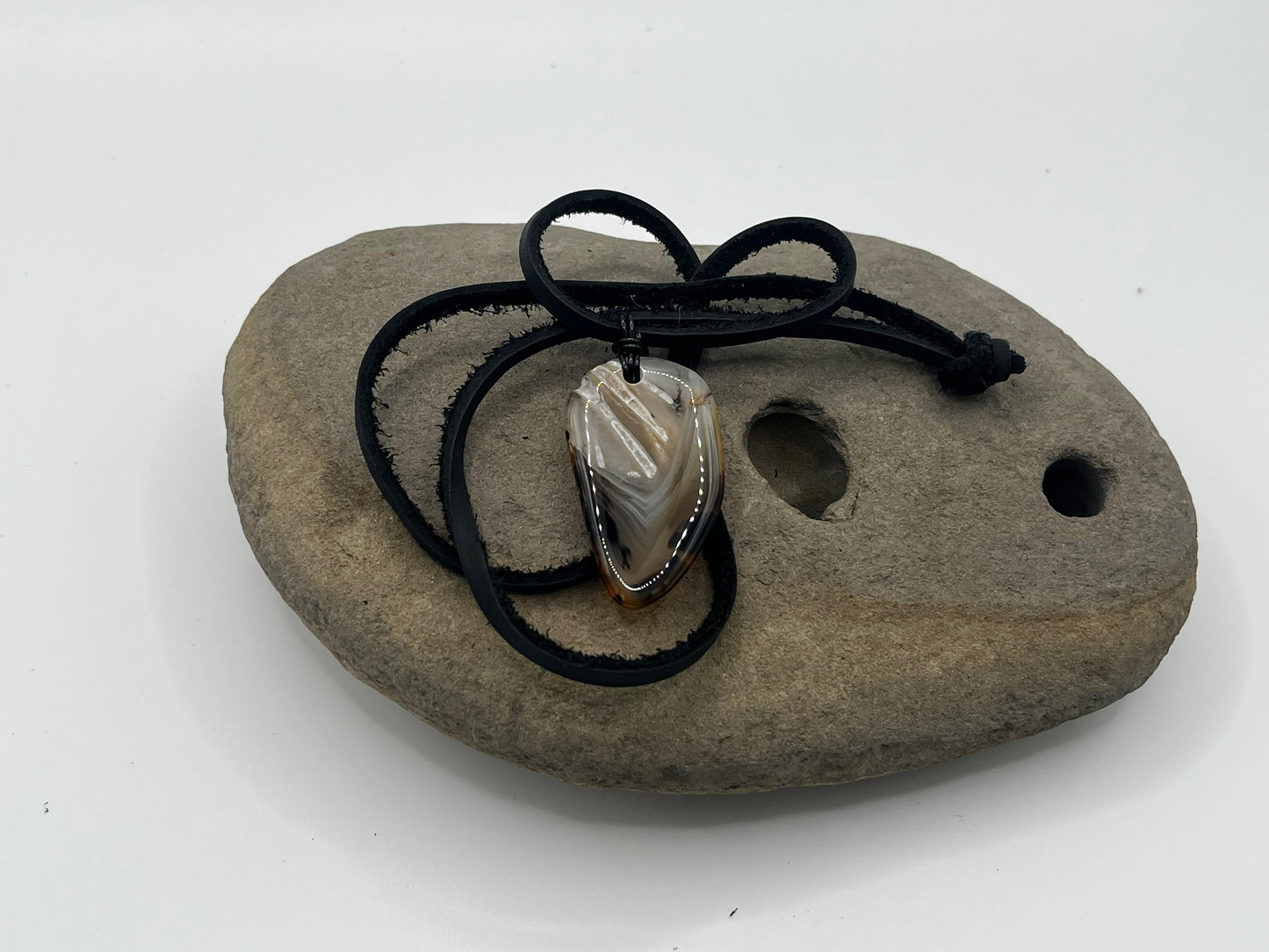 Double sided Madagascar Dendritic Agate Necklace 9
