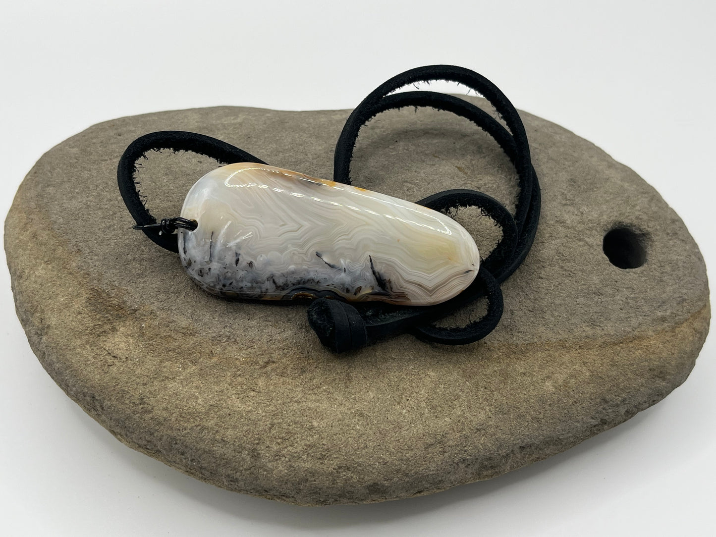 Double sided Madagascar Dendritic Agate Necklace 14