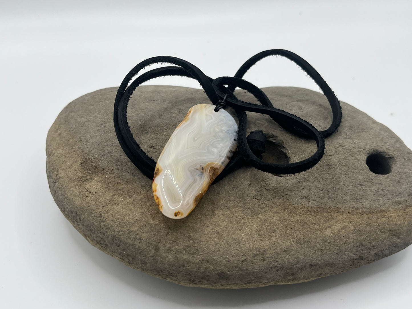 Double sided Madagascar Dendritic Agate Necklace 7