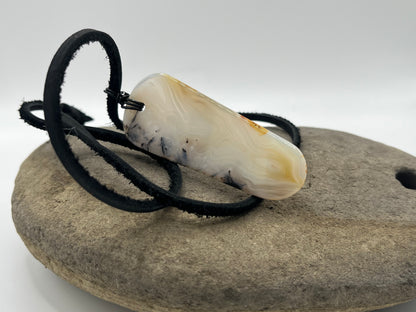 Double sided Madagascar Dendritic Agate Necklace 12