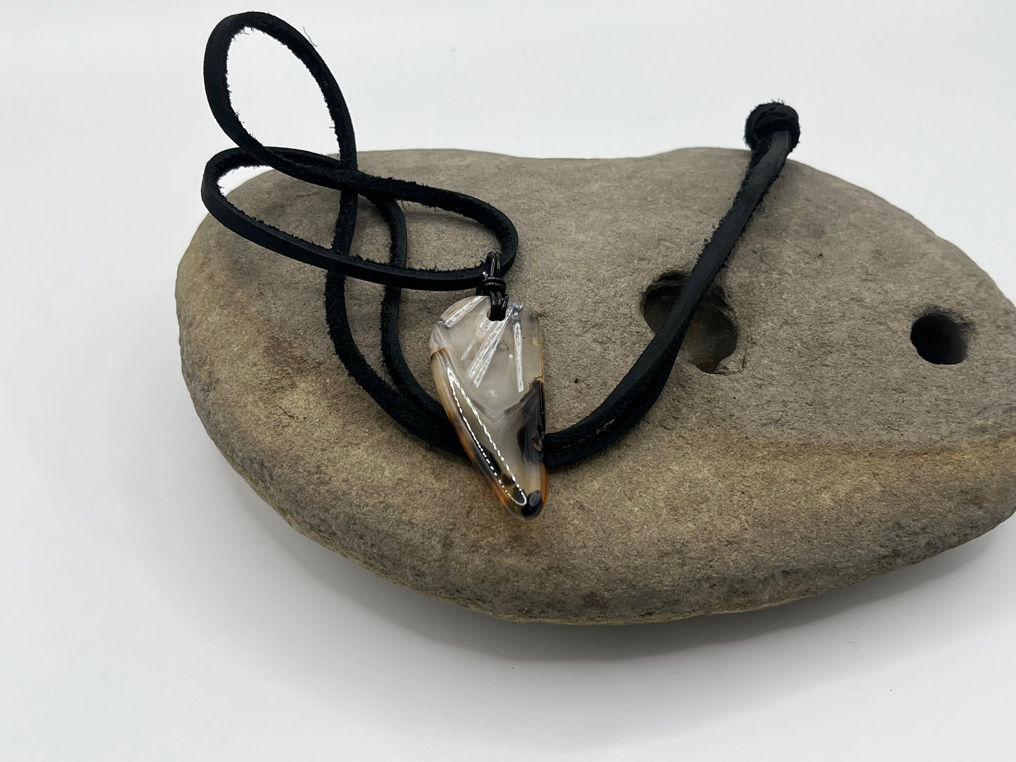 Double sided Madagascar Dendritic Agate Necklace 1