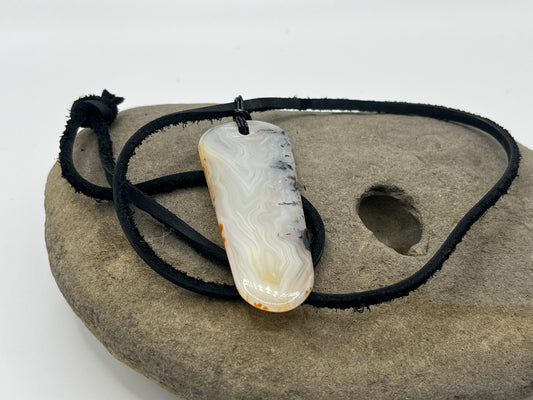 Double sided Madagascar Dendritic Agate Necklace 12