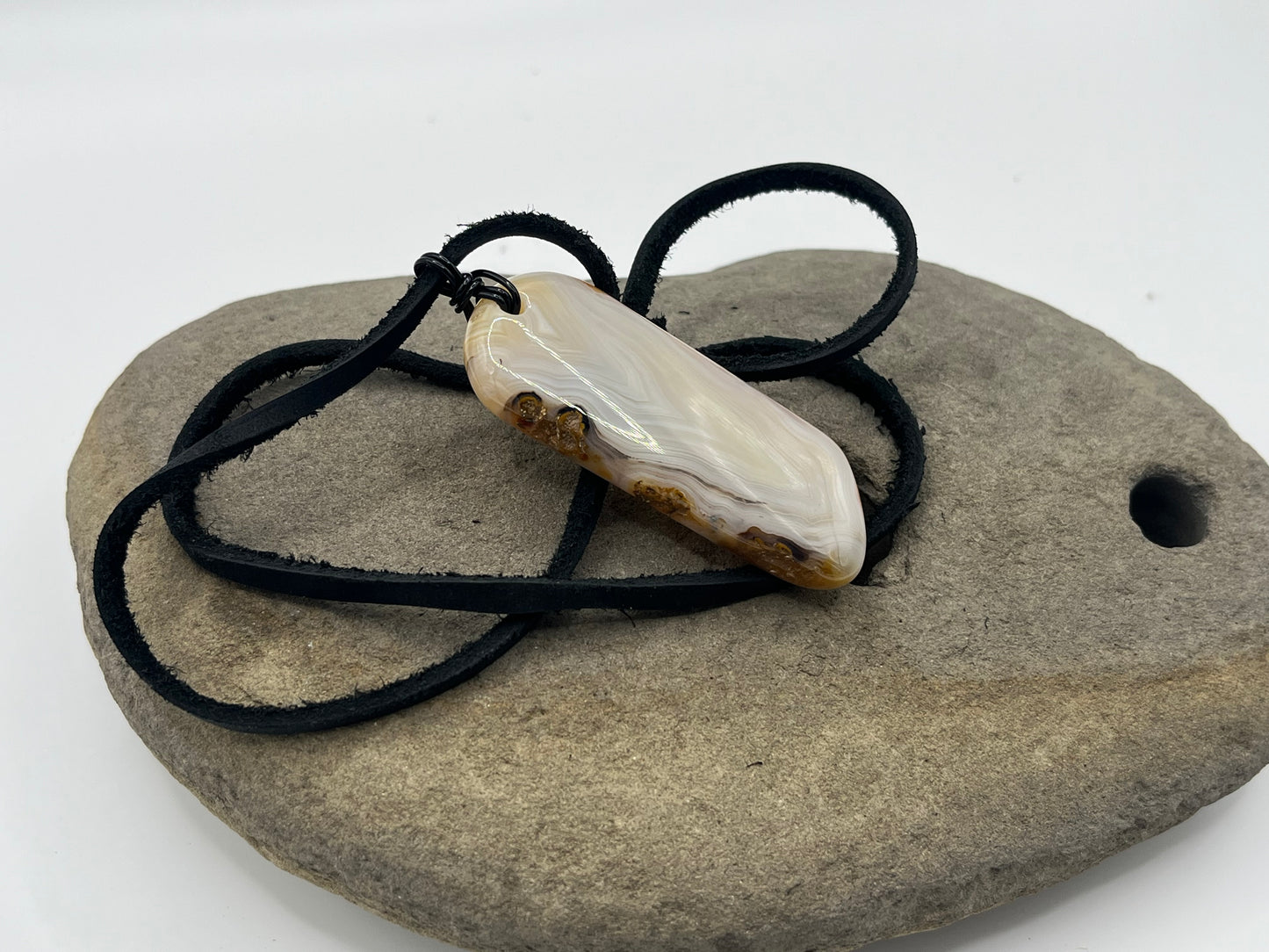 Double sided Madagascar Dendritic Agate Necklace 10
