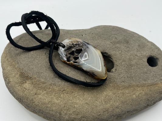 Double sided Madagascar Dendritic Agate Necklace 11