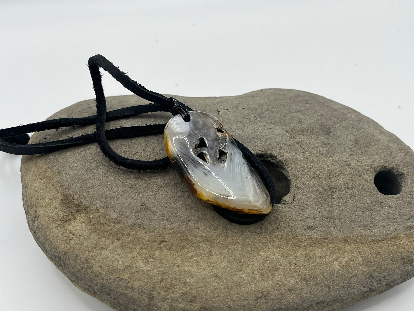 Double sided Madagascar Dendritic Agate Necklace 11