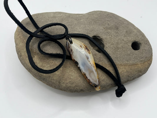 Double sided Madagascar Dendritic Agate Necklace 5