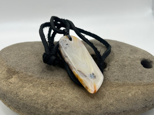 Double sided Madagascar Dendritic Agate Necklace 2