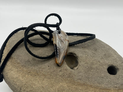 Double sided Madagascar Dendritic Agate Necklace 1