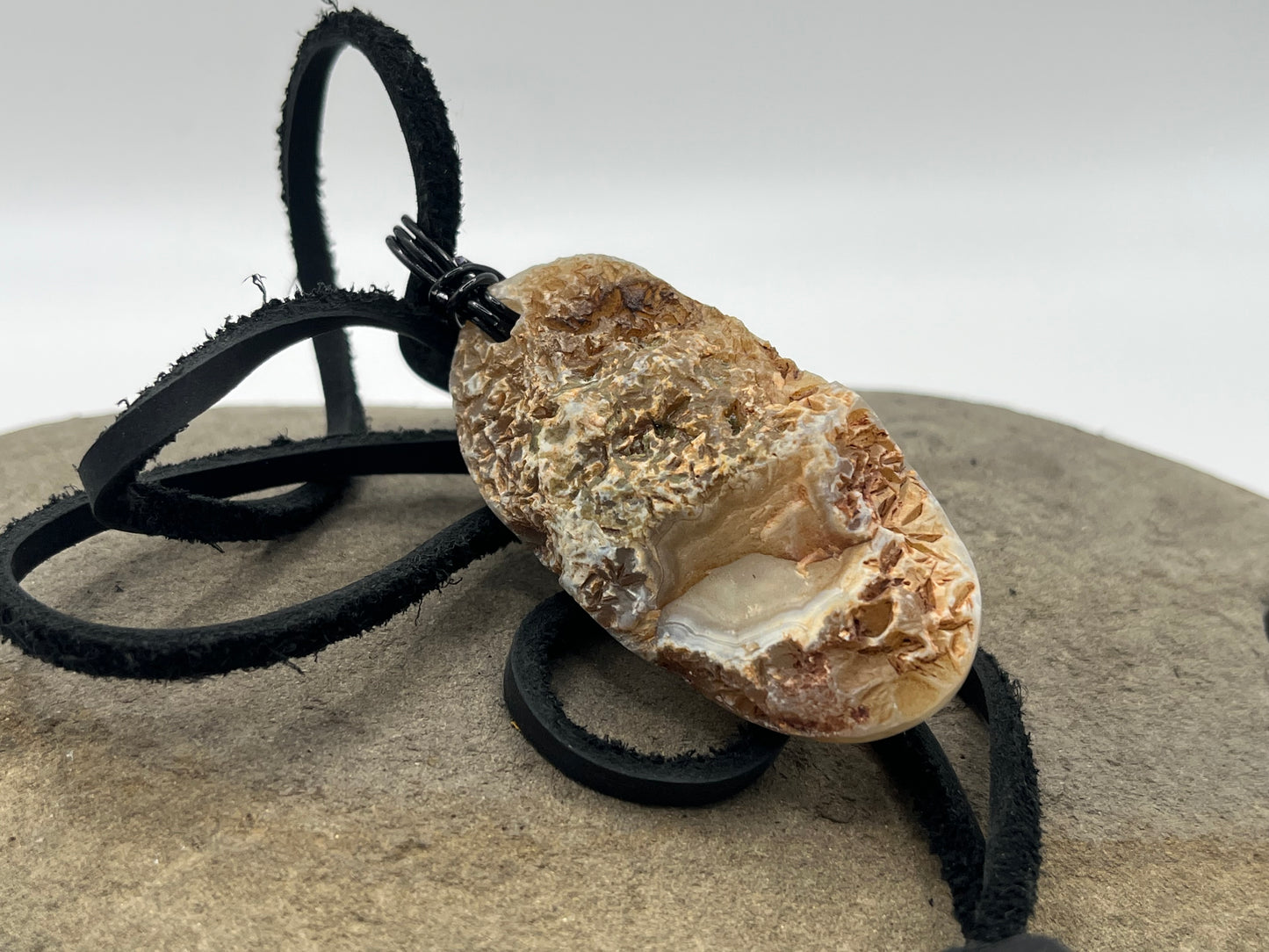 Single sided Botswali Agate Necklace 1